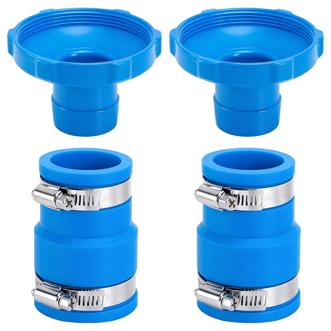 Hndhbfgrt Blue For 1.25" And 1.5" Pool Skimmer Hose Connector Kit- 2 Pack Pool Vacuum Hose Adapter, Filter Pump Parts