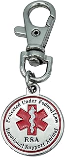 ESA Dog Tag Accessories Emotional Support Animal Double Sided Red Medical Alert Symbol Medal for Small Dogs Use for Collars Harness Vest Easy to Switch Pet ID