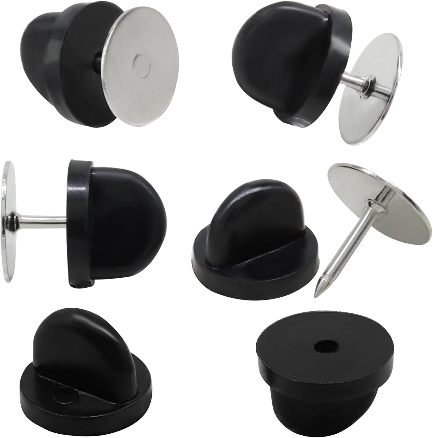 80 Pairs Rubber Blank Pin Butterfly Clutch Backings Holder Tie Tacks Blank Pins for Craft Making, Black