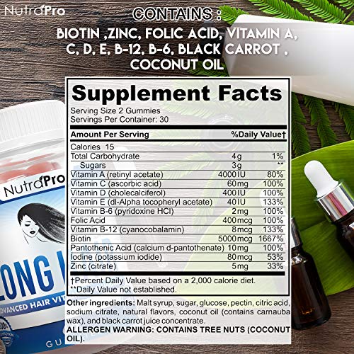 Nutrapro Long Hair Gummies – Anti-Hair Loss Supplement For Fast Hair Growth Of Weak, Thinning Hair – Grow Long Thick Hair & Increase Hair Volume With Biotin And 10 Other Vitamins.for Men And Women. #TOP7