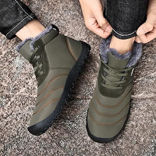Men's Snow Boots Cotton Padded Shoes Outside Backpacking Ankle Boots Lace Up High-top Winter Warm