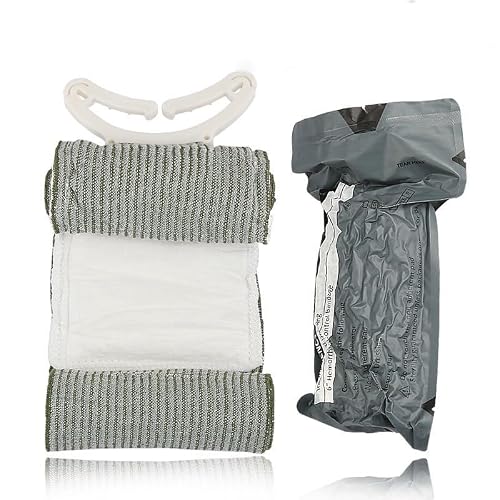 Namvo 1 Pcs Erste-Hilfe-Wunde Hämostatische Bandage Israel Bandage Force Erste-Hilfe-Training Bandage Outdoor Erste-Hilfe-Bandage Notfall-Bandage - Grau