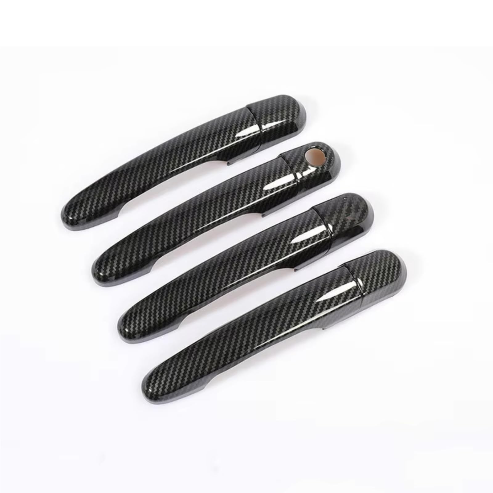 DSPOLIMV Outer Door Handle Cap Compatible with Hyundai for I30 2007-2011 FD 2008 2009 2010 Chrome Carbon Fiber Car Door Handle Cover Trim Stickers Overlay(Carbon 1 Keyhole)