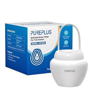 PUREPLUS Bathtub Bath Water Filter for Tub, 11 Stages Kinder Filter for Bathtub, 2500 Gallons Filtration,Reduces Chlorine & Heavy Metals, Removes Contaminants for Softer Skin and Hair, BPA Free