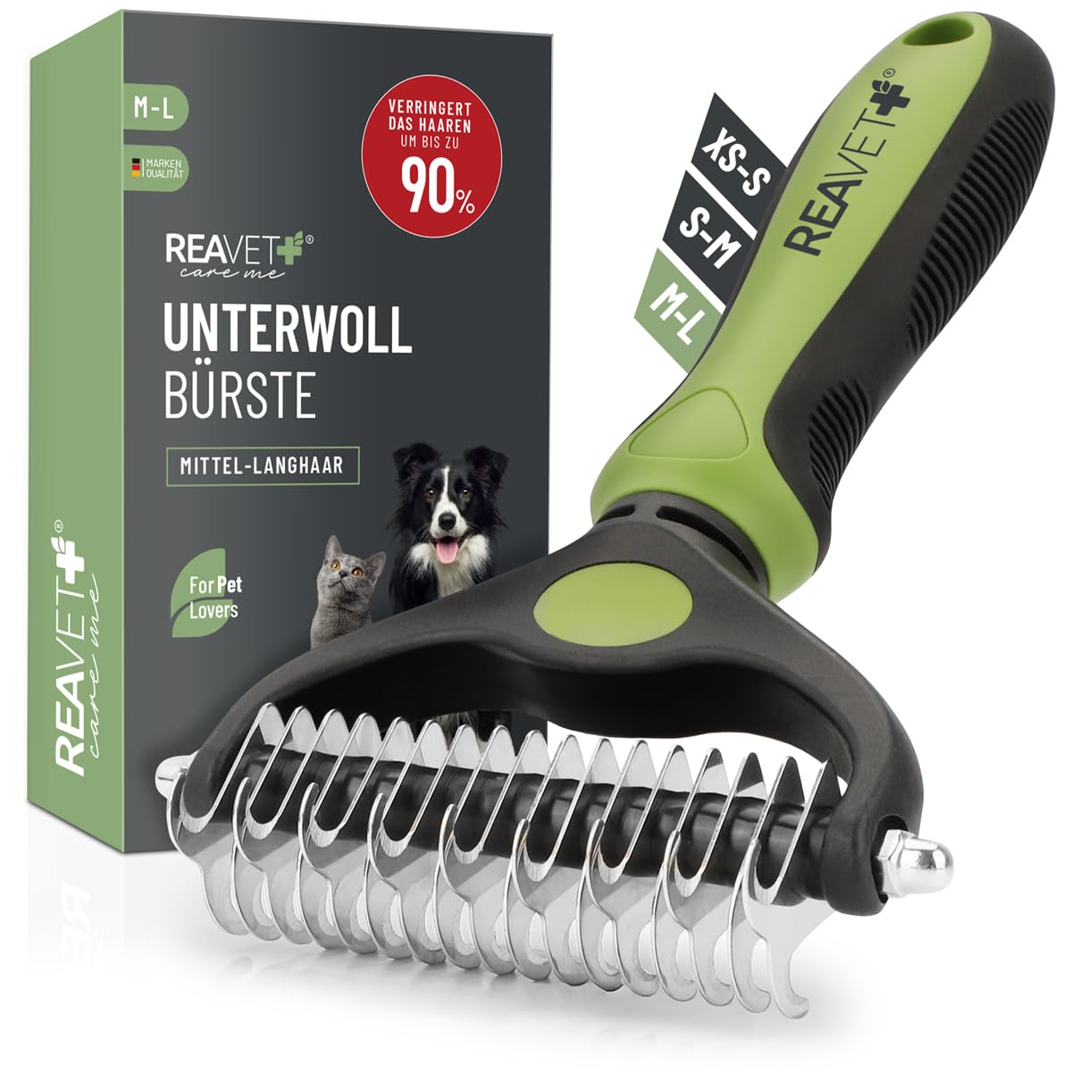 ReaVET Brosse sous‑poil (M‑L)