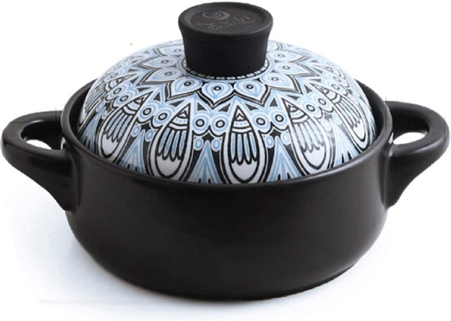 BKHsgDXJ Clay pots for cooking, with LidHandmade Nonstick Slow Cookers Ceramic Cotta PanStone BowlSoup/Clay/Earthen Pot(2.5L)