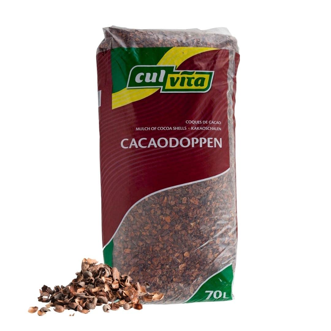 Kakaoschalen 70L - Bodendecker für Garten & Beete - Schneckenabwehr & Unkrautunterdrückung - Organischer Bodenverbesserer - Duftender Mulch Ersatz