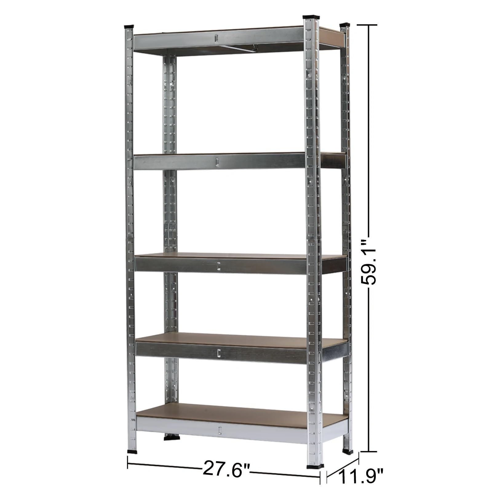 Scaffali in Metallo per Garage Scaffale for Garage con scaffalature in Metallo zincato a 5 Livelli for carichi Pesanti, scaffalatura for stoccaggio in Piedi, stoccaggio in Metallo