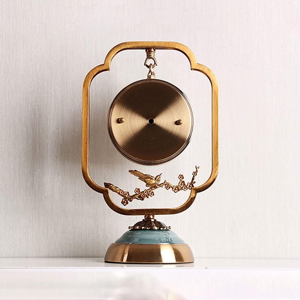 Desk Clock Table Clock European Style Retro Table Clock Metal Table Clock Desktop Ornaments Home Bedroom Bedside Clock Mute Table Clock Seat Clock(C)