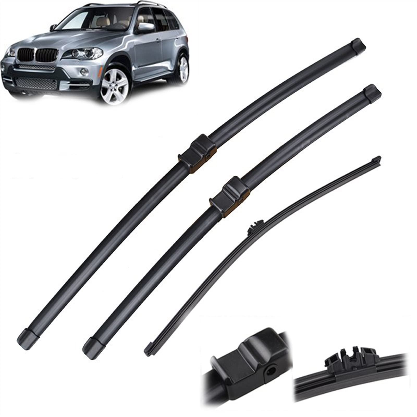 Per B&M&W X5 E70 2006 2007 2008 2009 2010 2011 Finestrini Di Automobile Anteriore Posteriore Tergicristallo Spazzole Set 24 "20" 15" Parabrezza