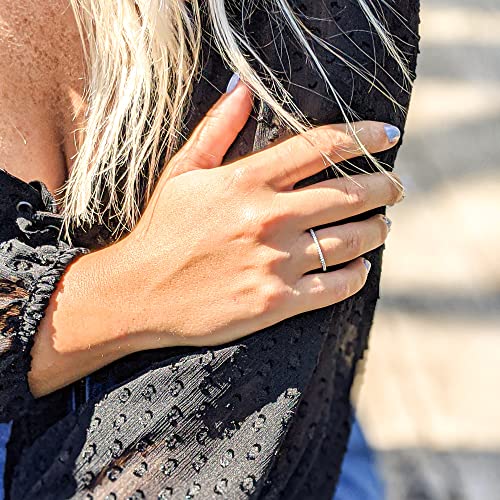 18K Gold Plated Sterling Silver Full Eternity Band | Cubic Zirconia Paved Wedding Band | Thin CZ Stacking Ring4