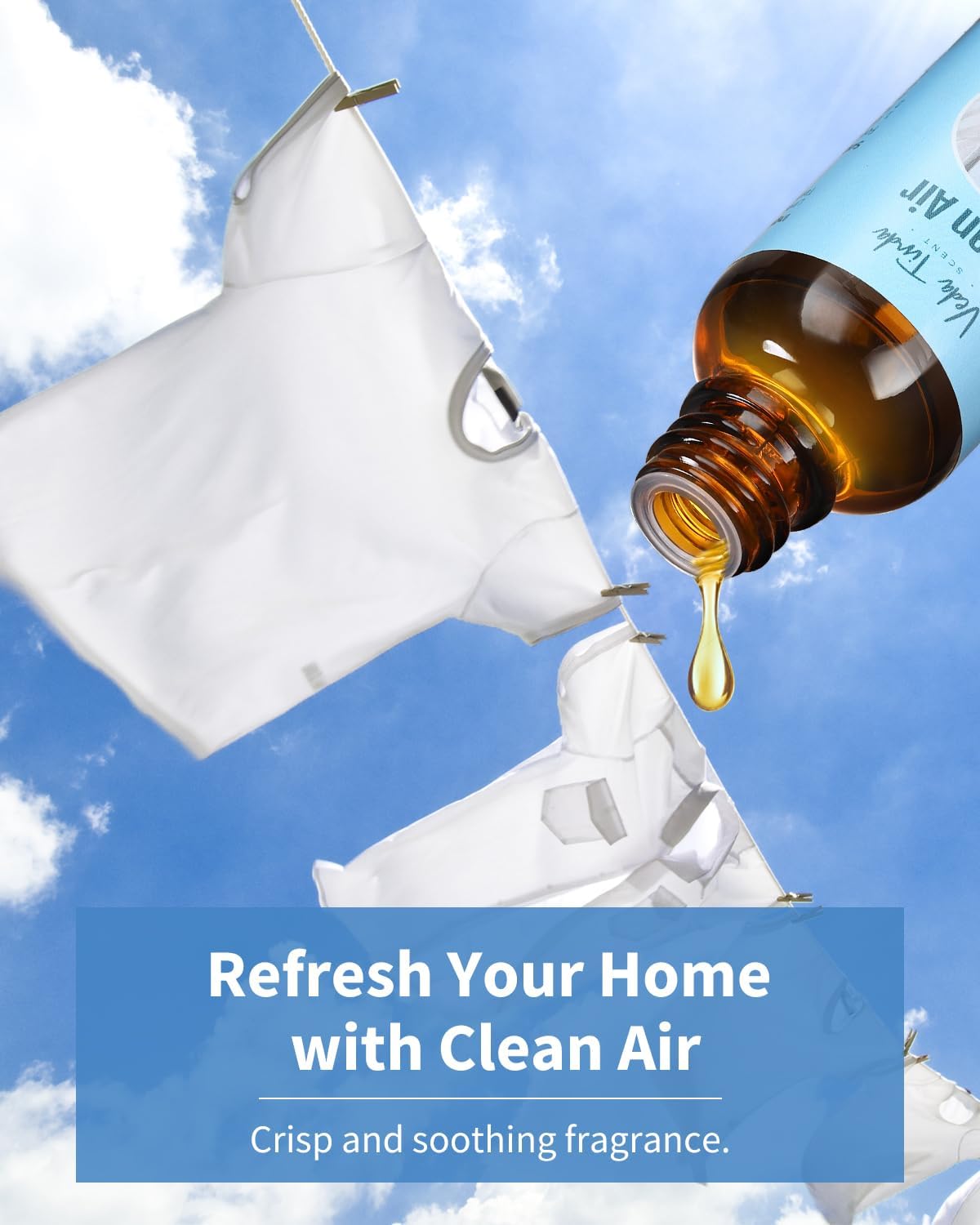 Waterless Essential Oil Diffuser Starter Kit with Clean Scent Fragrance Oils 6 x 30ml, Rechargeable Cordless Aromatherapy Diffuser for Home, Fresh Smelling Air Freshener Gift Set