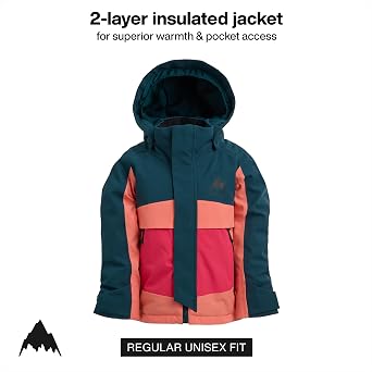 Burton Toddlers Ascutney 2-Layer Insulated Jacket Waterproof Winter Coat for Boys & Girls with Room to Grow System