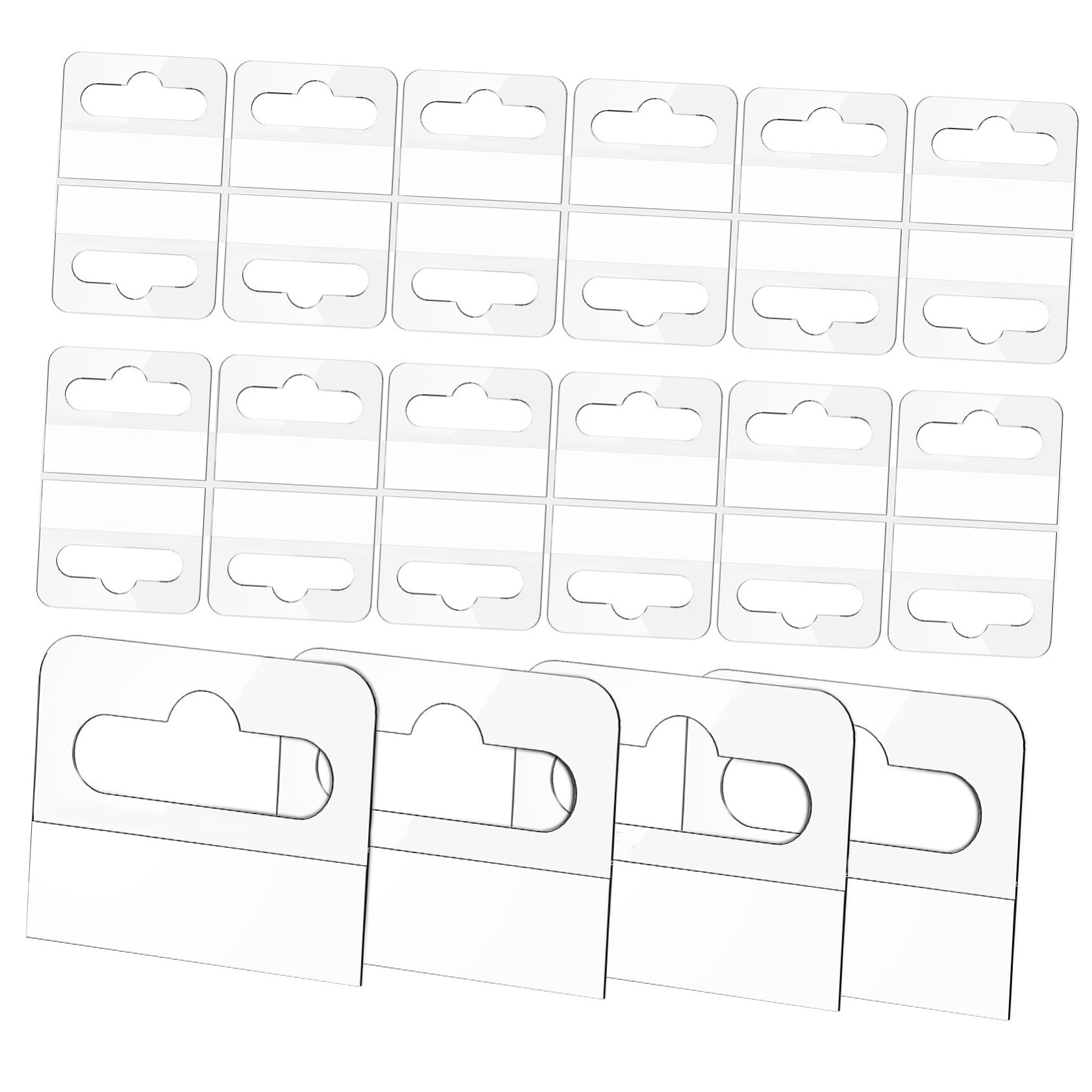 HONMEET 100pcs Adhesive Hang Tabs Sticky Hanging Tabs Round Hole Heavy Duty for Retail Store Display