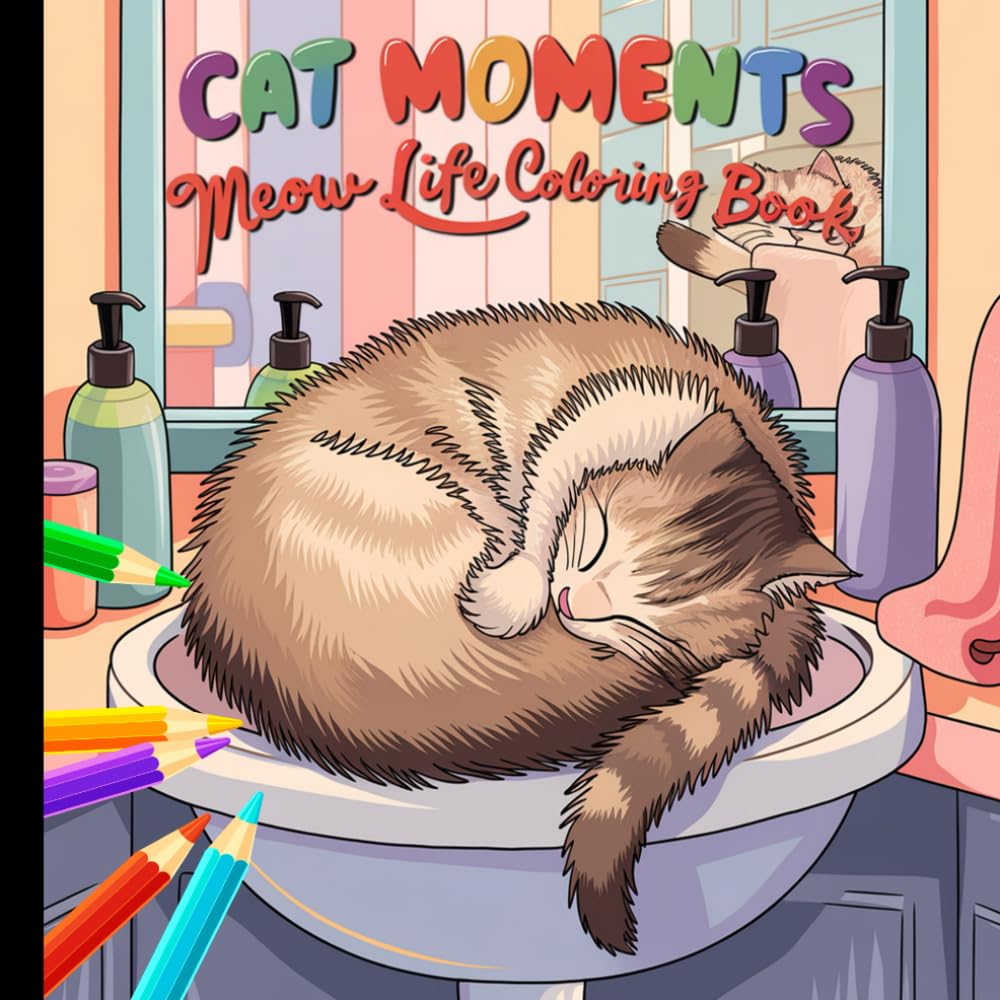 Cat Moments: Meow Life Coloring Book: Vol.1 - for Kids