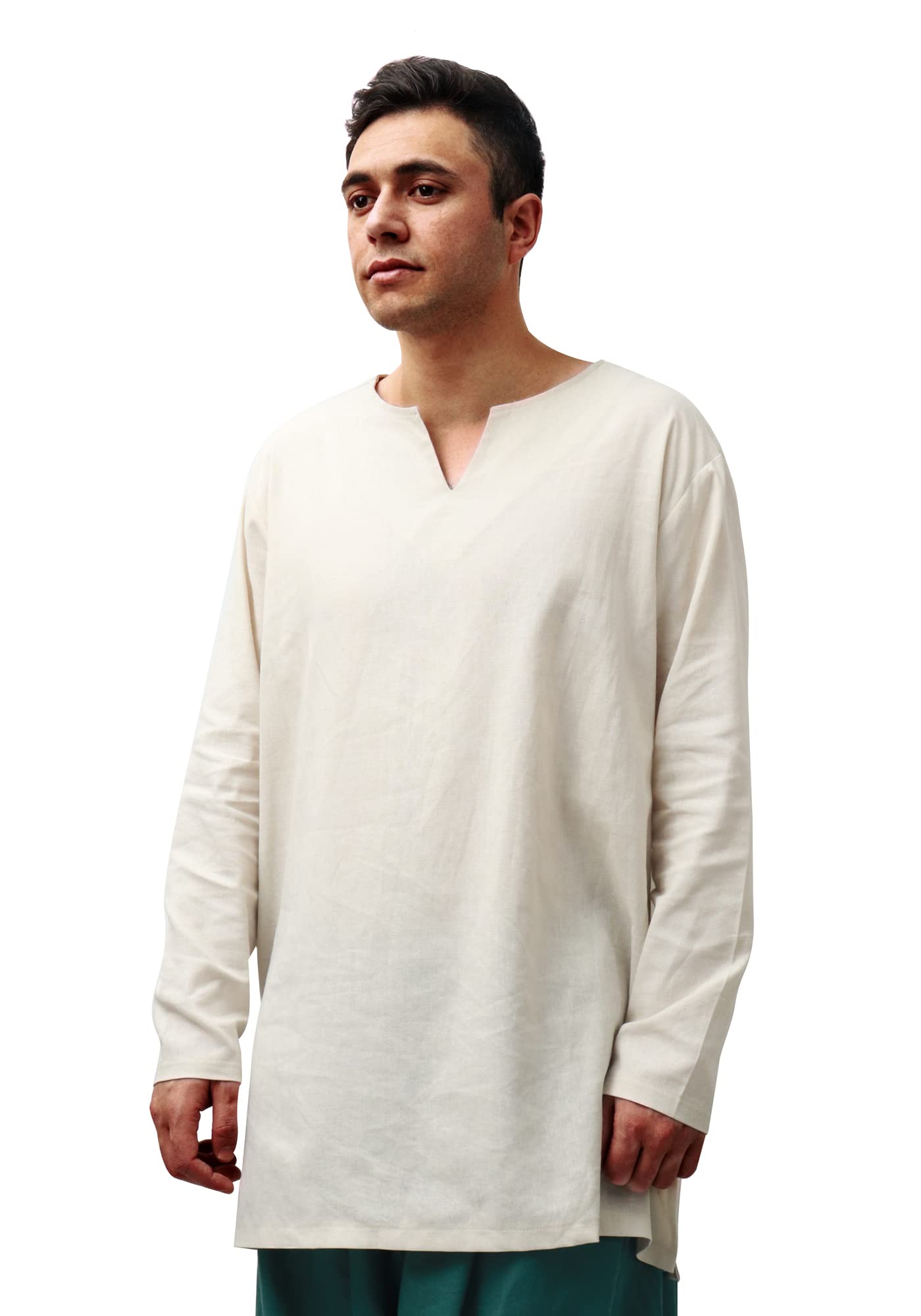 VISINE Medieval Undertunic for Men Linen Long Sleeve Viking Reenactment Attire