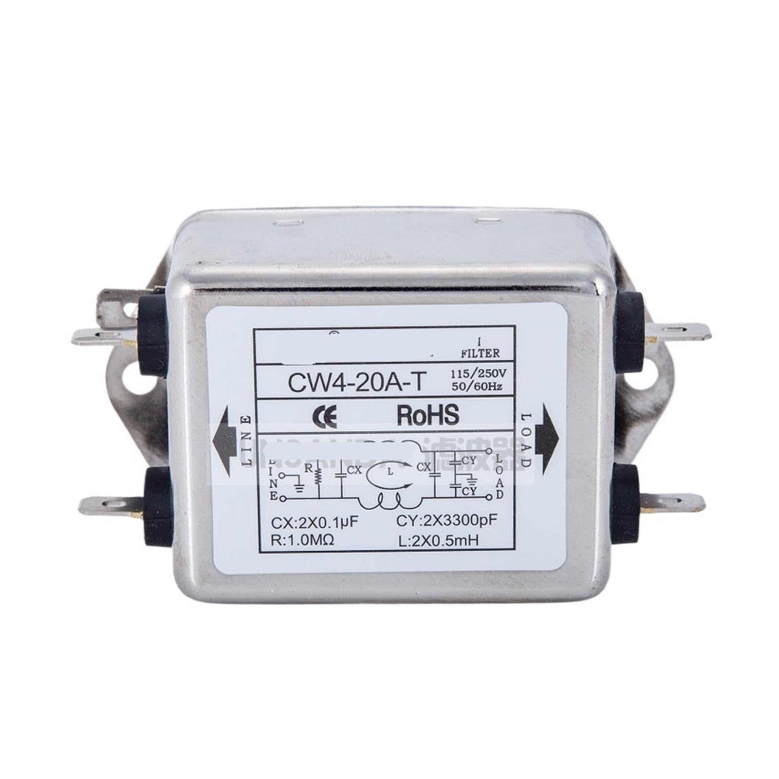 Filtro de potencia CW4-20A-T de una sola etapa mejorado de 220V 1