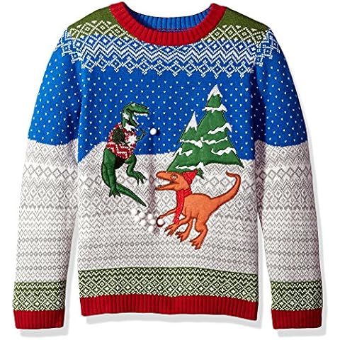 Blizzard Bay Boys Dinosaur Fight Christmas Sweater Cover