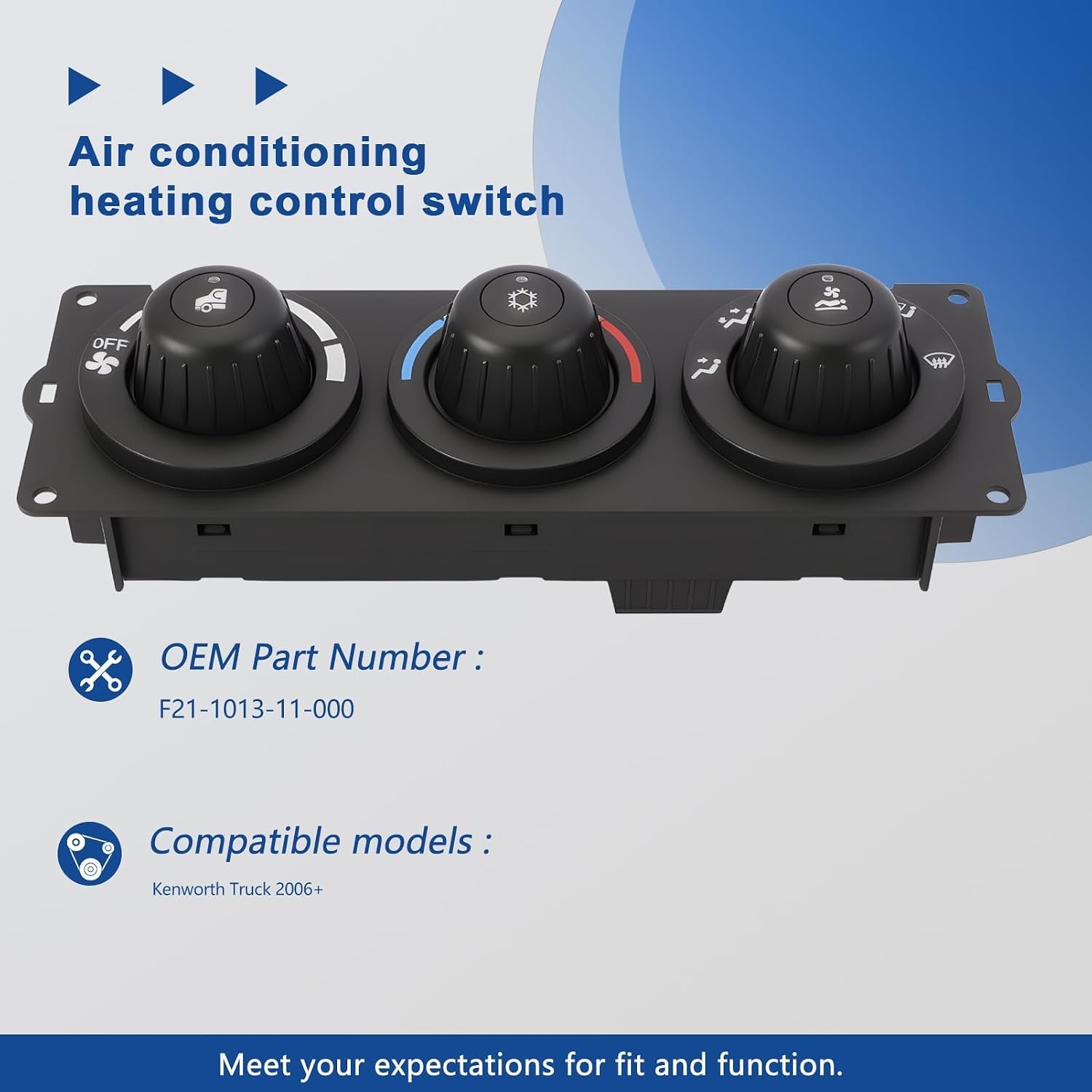 f21-1013-11-000 a/c heater climate control module compatible with 2006+, t600 t660 t800 w900 with sleeper replace# f21101311000