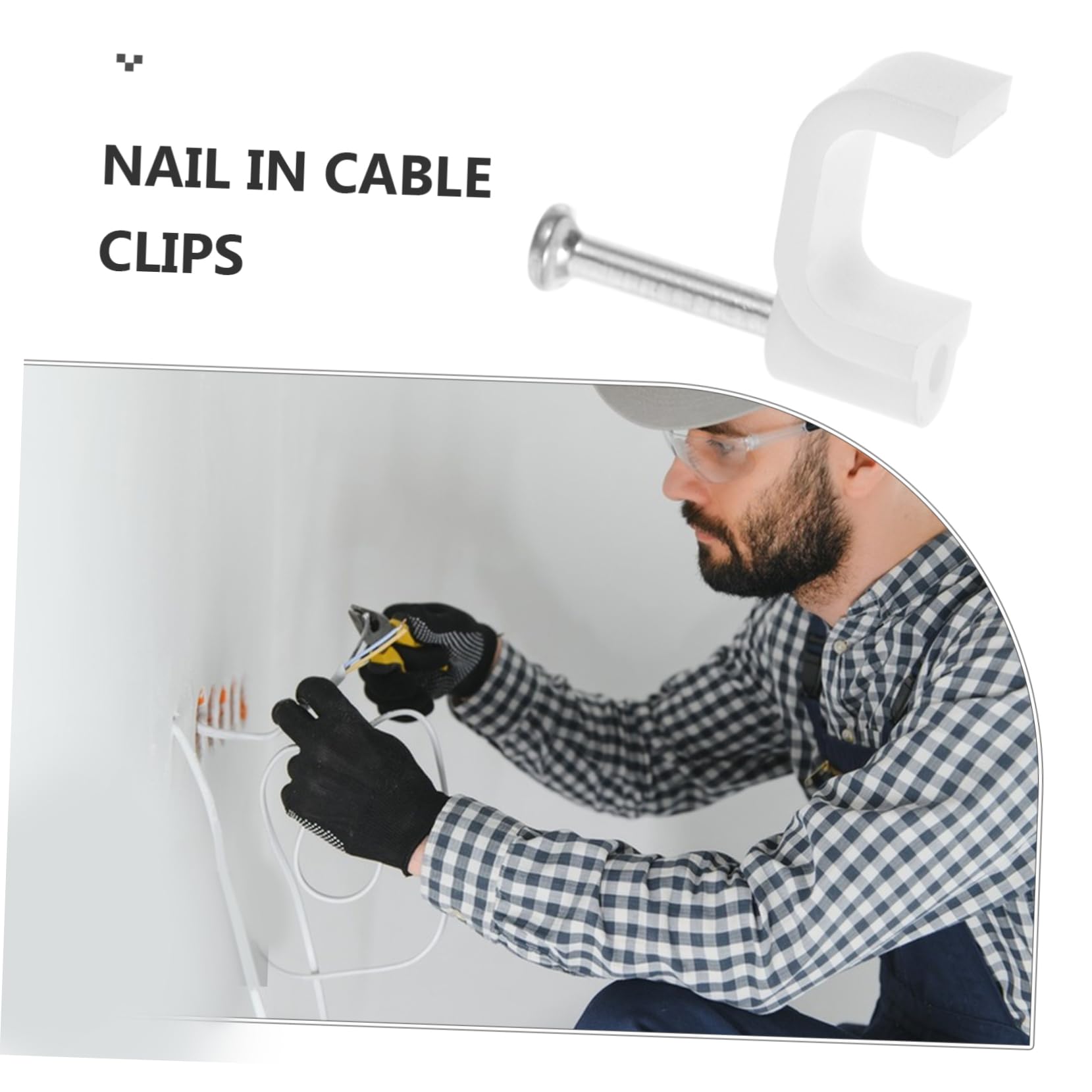 DOITOOL 1500piezas Clips De Cable Clavados Organizadores De Cables Para Pared Clips De Sujeción Para Ethernet y Instalación Rápida y Fácil Perfectos Para Hogar y Oficina