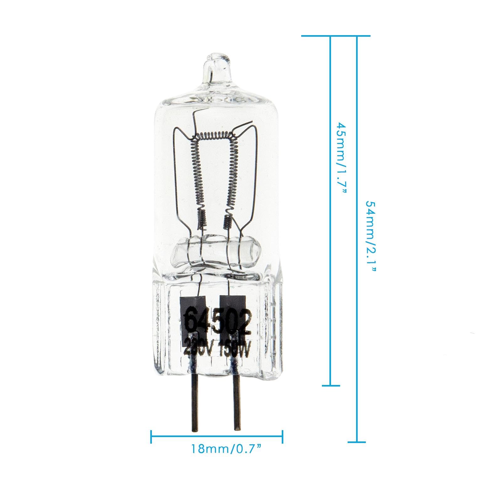 Ampoule Halogène Fresnel 150W 3200K 230V GX6.35, Lampe Halogène Fresnel à Faisceau Continu, Lampe Vidéo Tungstène Chaud pour Films, Publicités, Actualités, Photographie de Produits