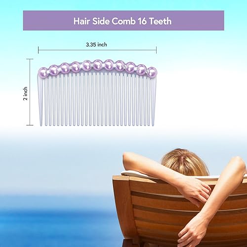 Miniatura 5 de Peine lateral para el cabello con perlas de diamantes de imitación para mujer, clips de torsión para el cabello, horquilla de pelo estilo francés,