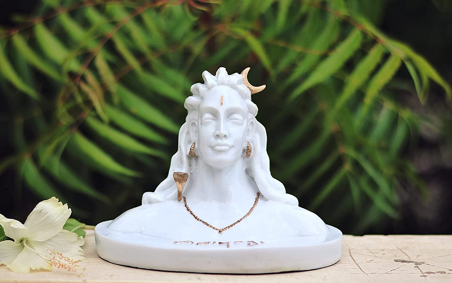 STLYZ Resin Adiyogi Statue for Car Dashboard, Home Office Decoration, Pooja & Gift Items, Made in India (Adiyogi (White))