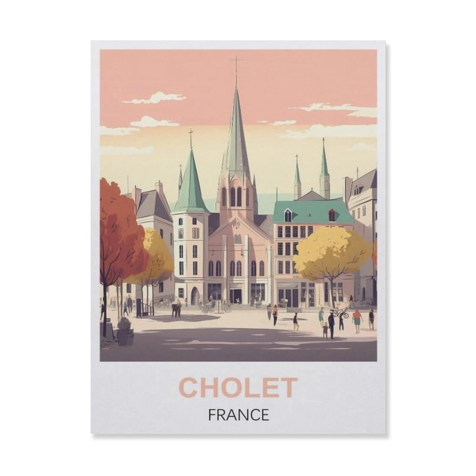 Plaque en fer Cholet France pour une décoration murale de café vintage