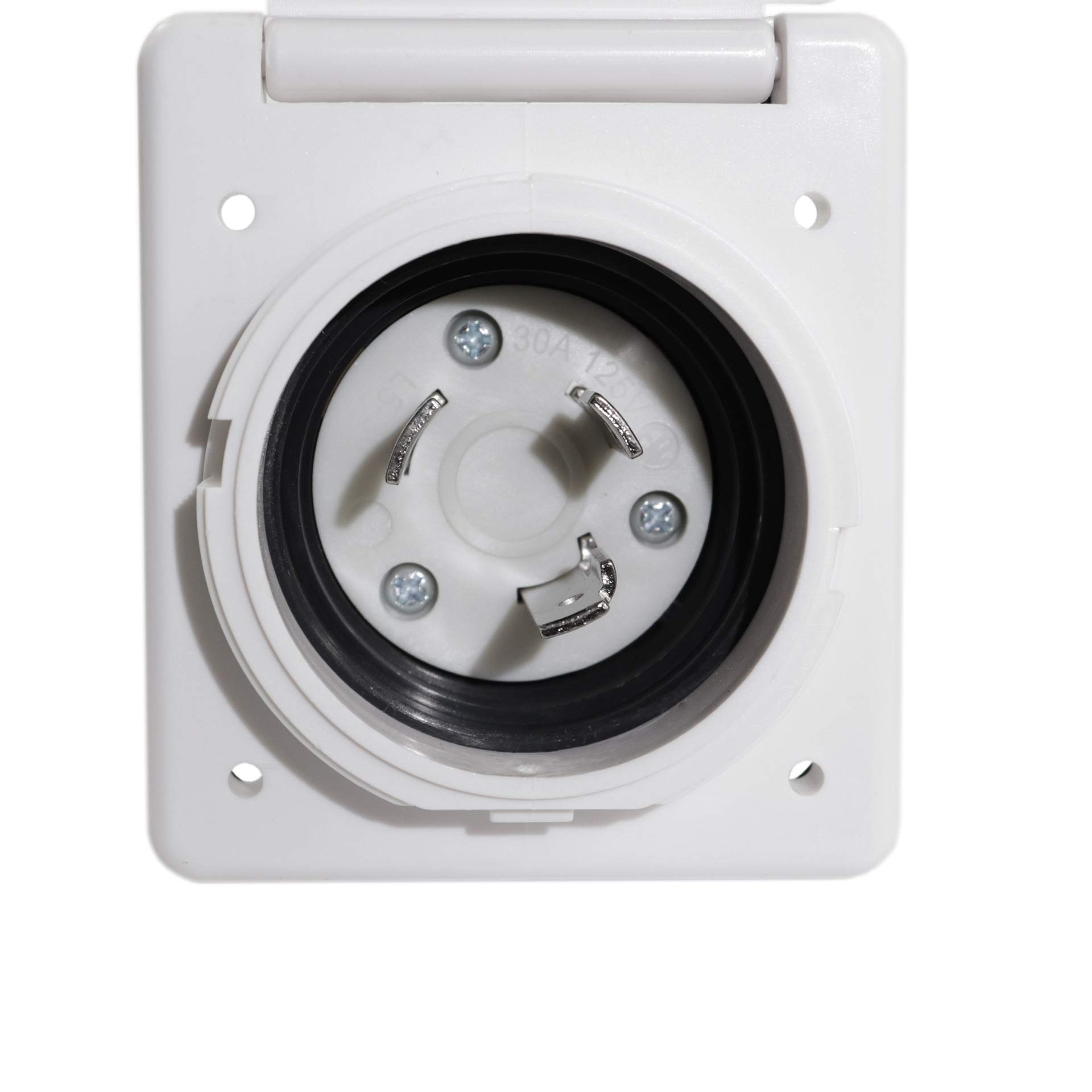Prise de courant extérieure pour bateau de camping-car, prise de courant à quai, Baceyong 30A 125V étanche 30A 3 broches prise de connexion de verrouillage de torsion