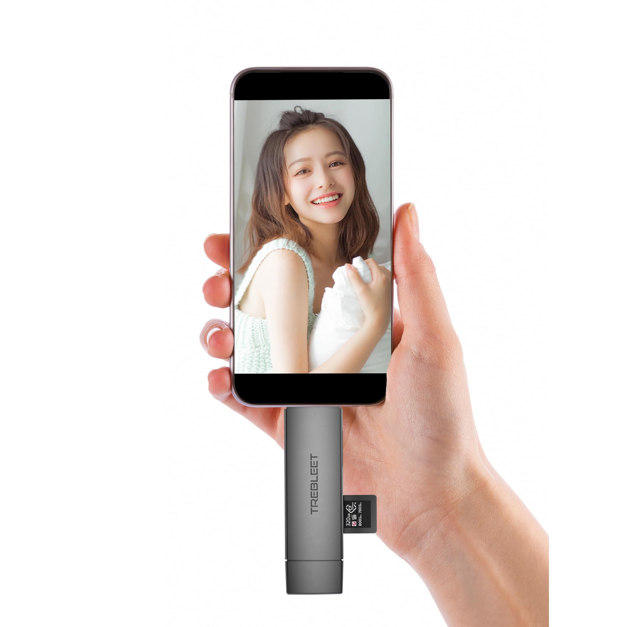 CFexpress Type A and SD UHS-II Dual-Slot Memory Card Reader, USB 3.2 10Gbps 2 in 1 USB C & USB A Port, OTG for iPhone 15 Pro/16 Pro/iPad Pro/PC/Laptop/Smart Phone/Tablet