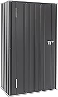 Greesum 55'' Outdoor Metal Storage Shed - Lockable 22 Cu Ft Tall Cabinet, Tool Organizer for Garage, Patio, Backyard, Black