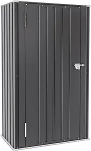 Greesum Outdoor Metal Storage Cabinet, 55'' Lockable Tall Shed for Garage, Patio, or Backyard