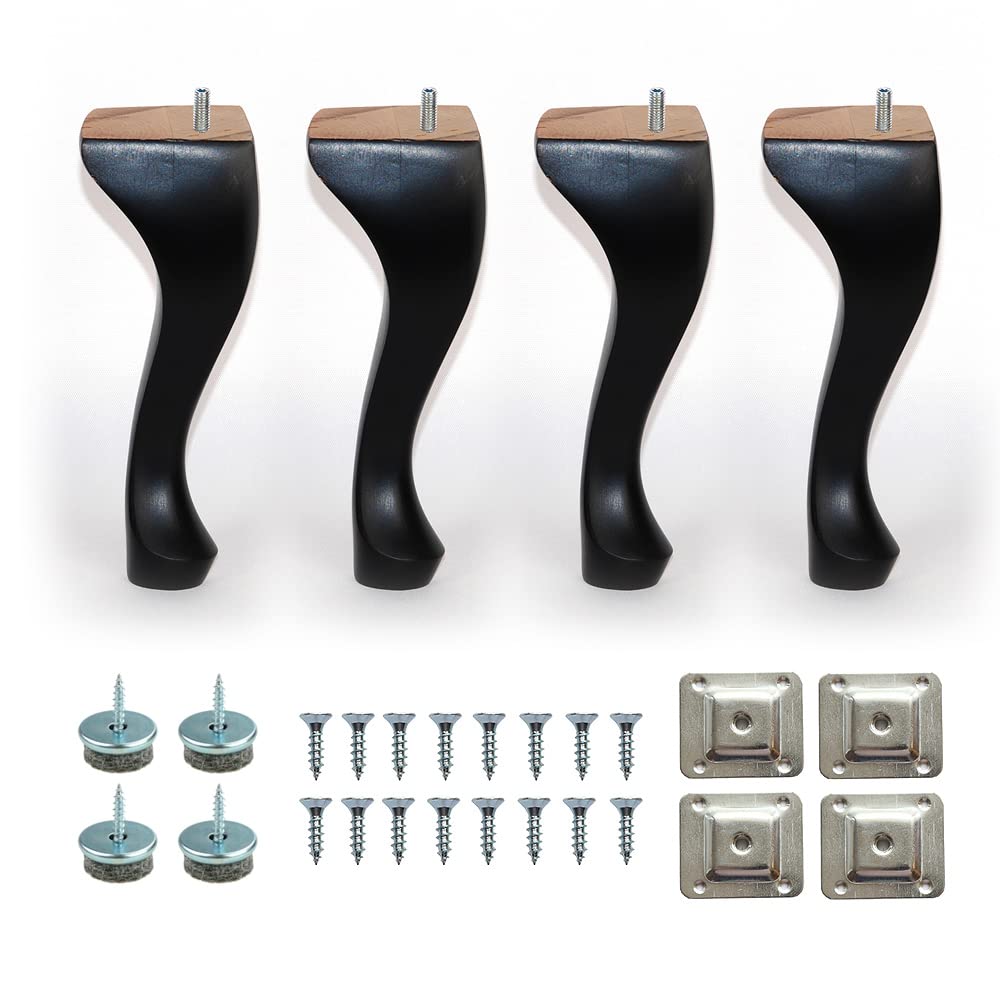 7 - 9'' Queen Anne Wooden Furniture Replacement Legs M8 With Level - View #3