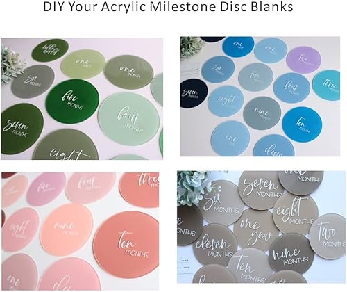 Miniatura 10 de Globos acrílicos en blanco, 17 tarjetas de globos de hitos de primer año para accesorios de fotos de bebé, baby shower, regalo de bebé, recuerdo de