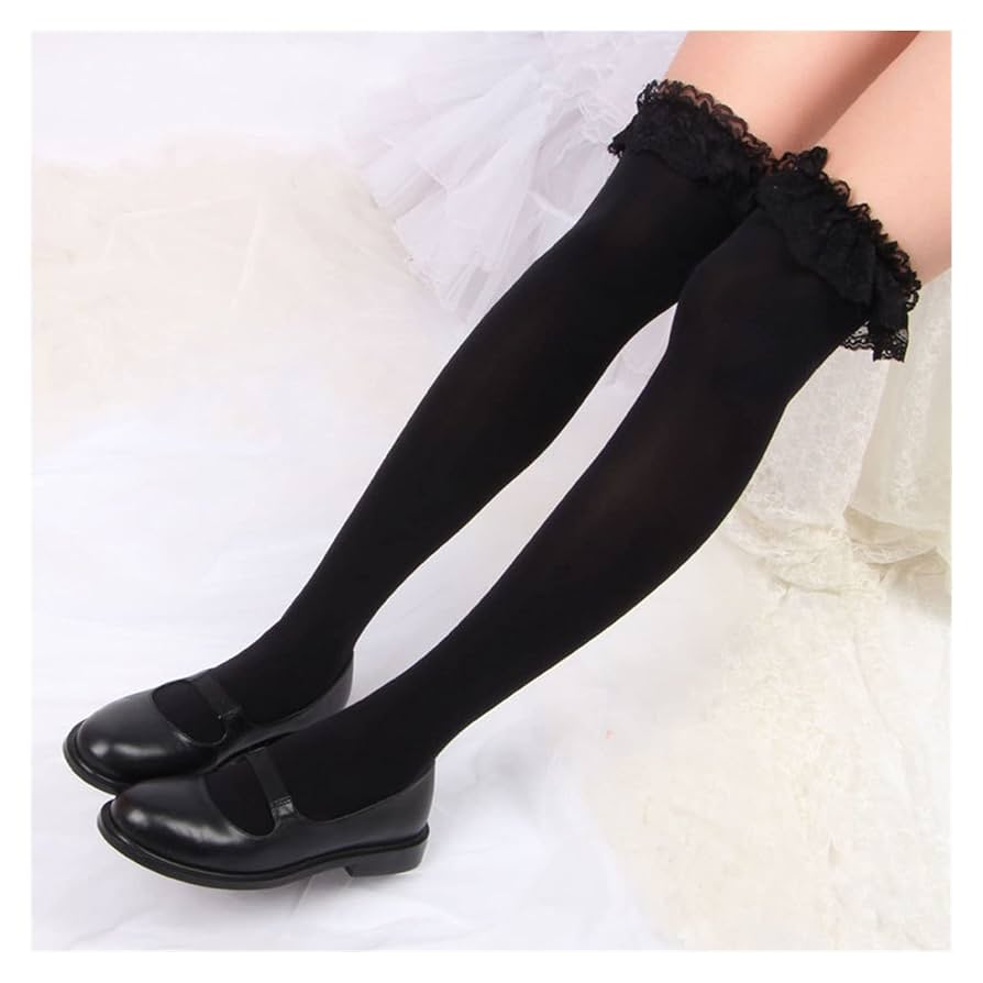 Amazon.co.jp: SJLGS Jk 女性靴下レースかわいい黒、白の