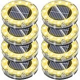 NFESOLAR LEDガーデンライト ソーラーライト 防水 光センサー おしゃれ 屋外 庭 ライトアップ 外構 エントランス 置き型 埋め込み式 樹脂 ブラック、クリア (8個セット)