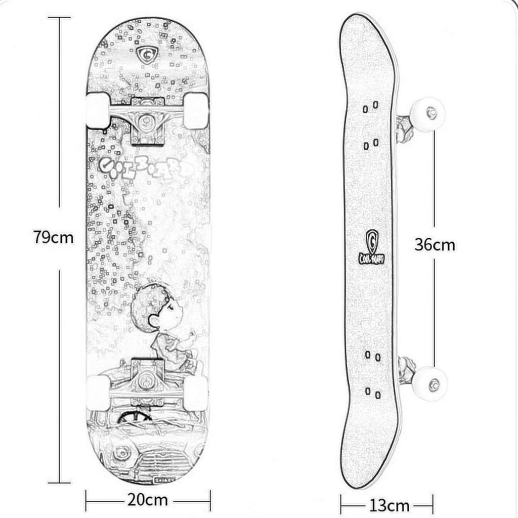 Patineta Completa de 31 Pulgadas Stunt Tail Kick Enfoque y Equilibrio de Alta precisión Desarrollar Esqueleto Arce Bearing Cumpleaños Aplicable a niños pequeños
