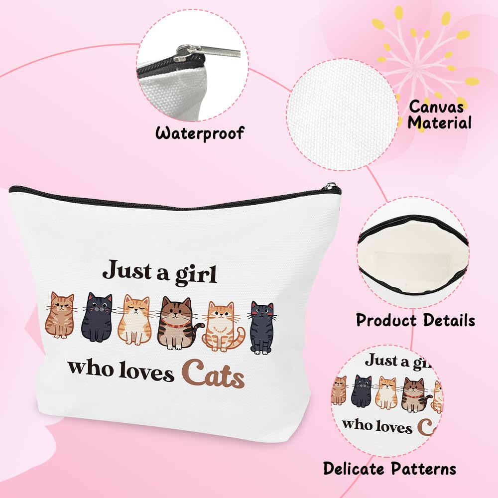 Cat Gifts for Women Girls Cat Lover Gifts Cute Pencil Case Makeup Bag for Girls Cats Themed Gift for Women Presents - Image 4