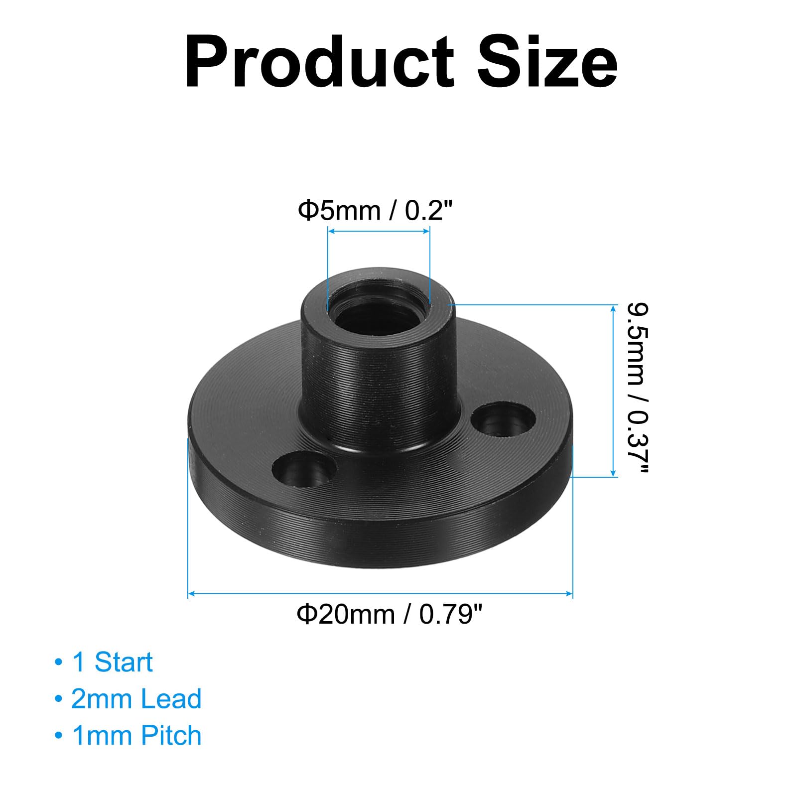 QUARKZMAN 4 Pz DaPOM Per Vite A Ricircolo Sfere T5x2 (Filettatura Acme, Passo 1mm, Avanzamento 2mm, 2 Principi) Diametro 5mm DaIn Plastica POM Per Vite A Ricircolo Sfere T5