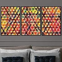 3 Piece Framed Canvas Wall Art Abstract Colorful Cool Geometric Canvas Prints Home Artwork Decoration for Living Room,Bedroom - 16