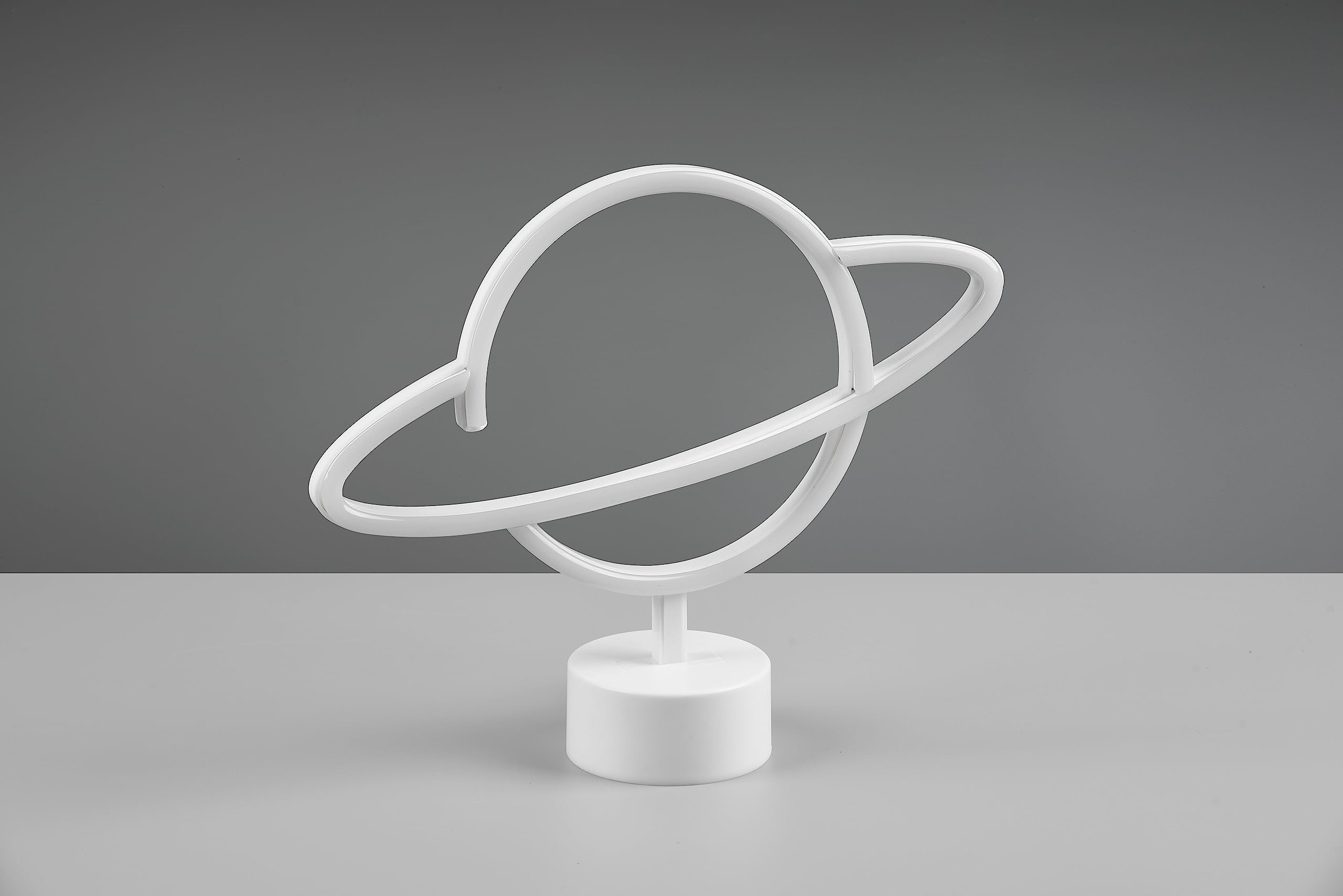 Reality Leuchten LED Tischleuchte Planet R55370101, Kunststoff Weiß, inkl. 1.6 Watt LED