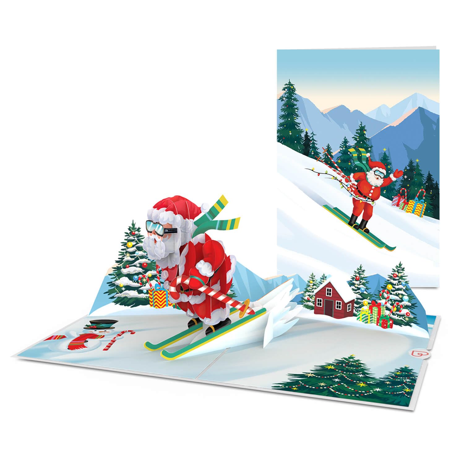 papercrush® Pop-upkaart skipiste - 3D-tegoedbon voor skiën voor vrouwen en mannen, cadeaubon voor skipas en skivakantie, handgemaakte skicadeaukaart voor Kerstmis, winter verjaardagskaart