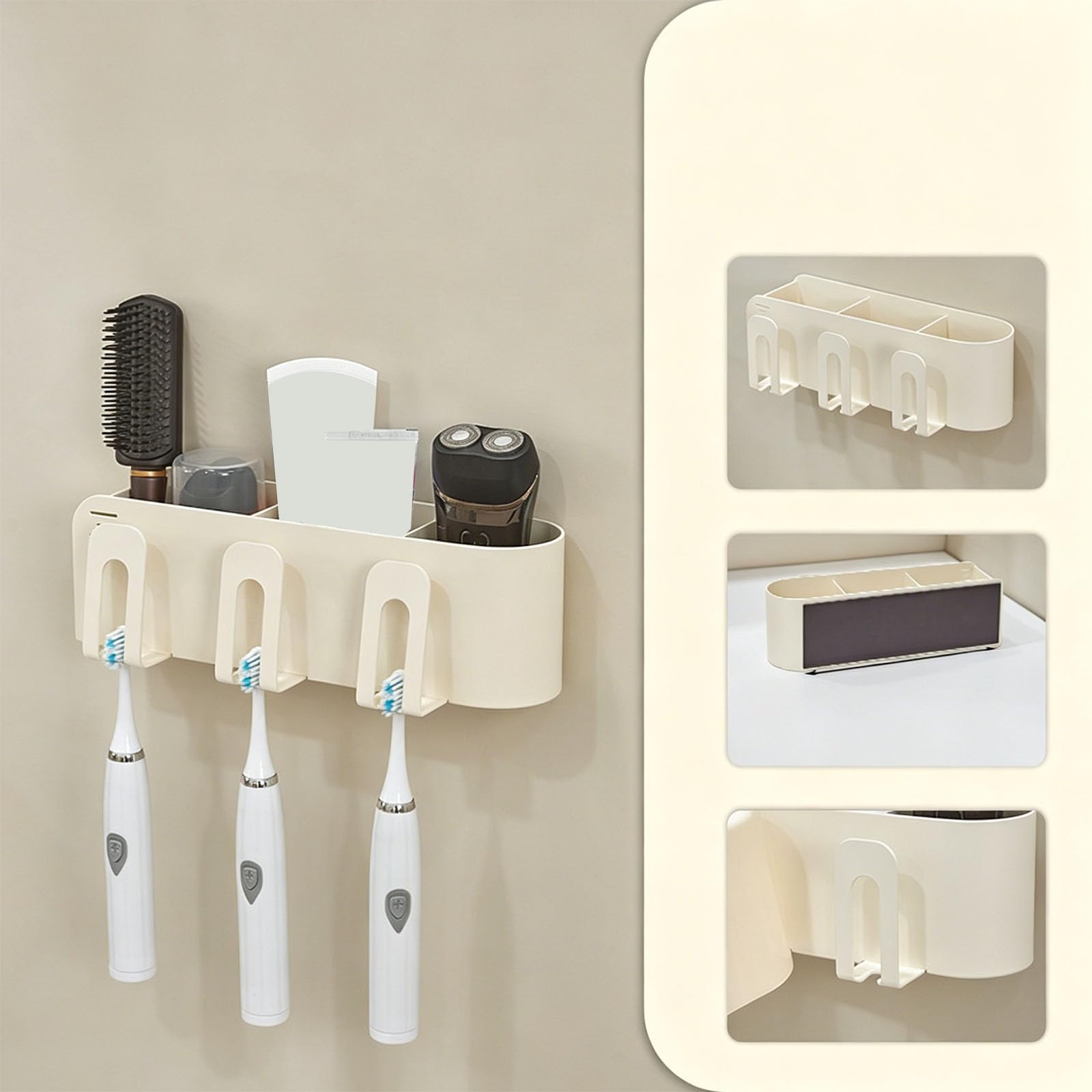 Soporte magnético de Aluminio para cepillos de Dientes de Espacio único Instalación rápida Accesorio de baño Moderno para inquilinos y propietarios Organizador de Ducha a Prueba de Herrumbre