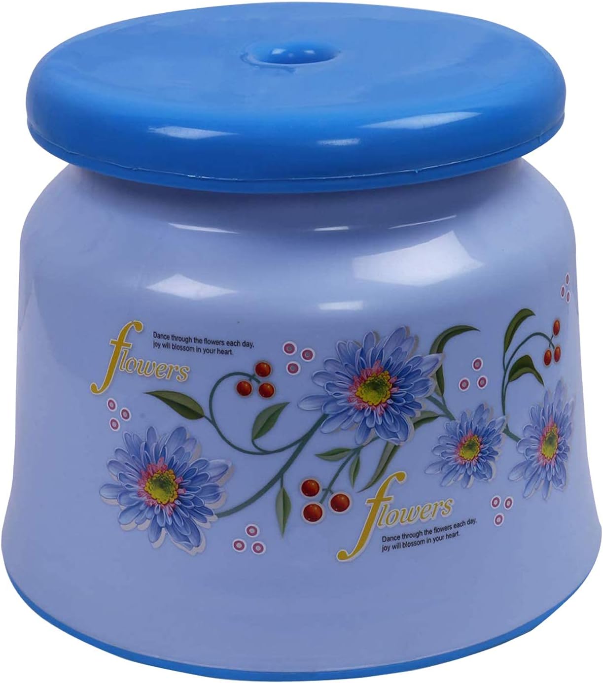 Kuber Industries Pack of 1 Bathroom Stool|Plastic Stool for Bathroom|Anti-Slip with Strong Bearing|Solid Surface & Unbreakable Material|Blue