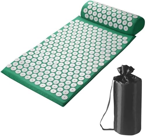 Nozuma 鍼灸マッサージマット ヨガマット兼用 経絡マット付き ヨガシャクティマッサージ機能 ツボ緩和・痛み緩和効果 背中/首サポート 筋肉緩和指圧 鍼灸枕セット 家庭用リラクゼーション製品