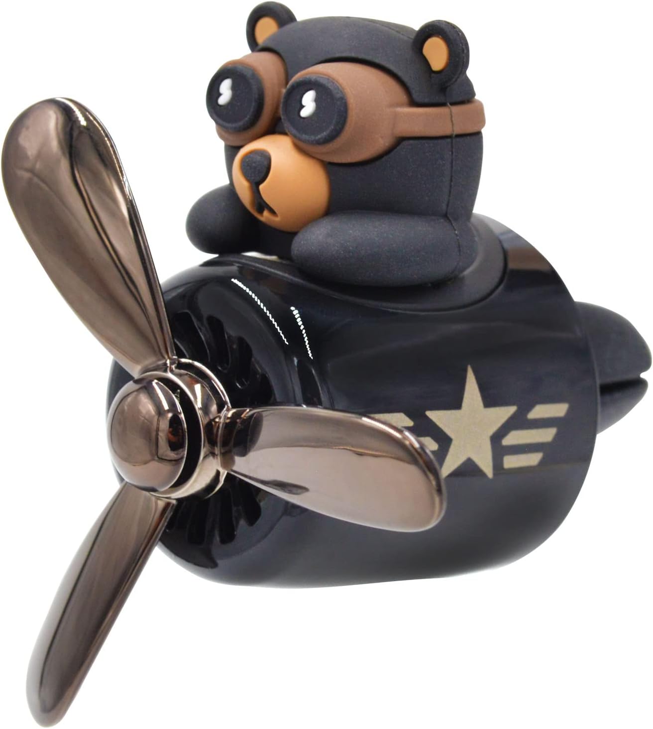 Bear Pilot Retro Airplane Car Air Freshener โ Personalised Air Vent Clip, Premium Long-Lasting Fragrance, Car Accessories