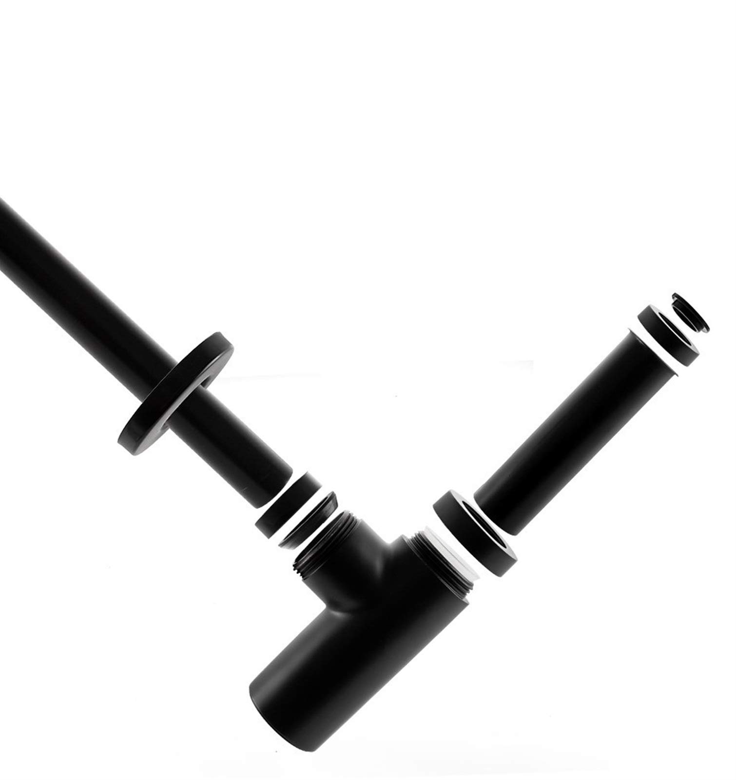 Bassin Pop Up Drain Noir en Acier Inoxydable Bouteille Siphon Évier De Salle De Bains Siphon Vidanges avec Kit De Vidange Pop Up