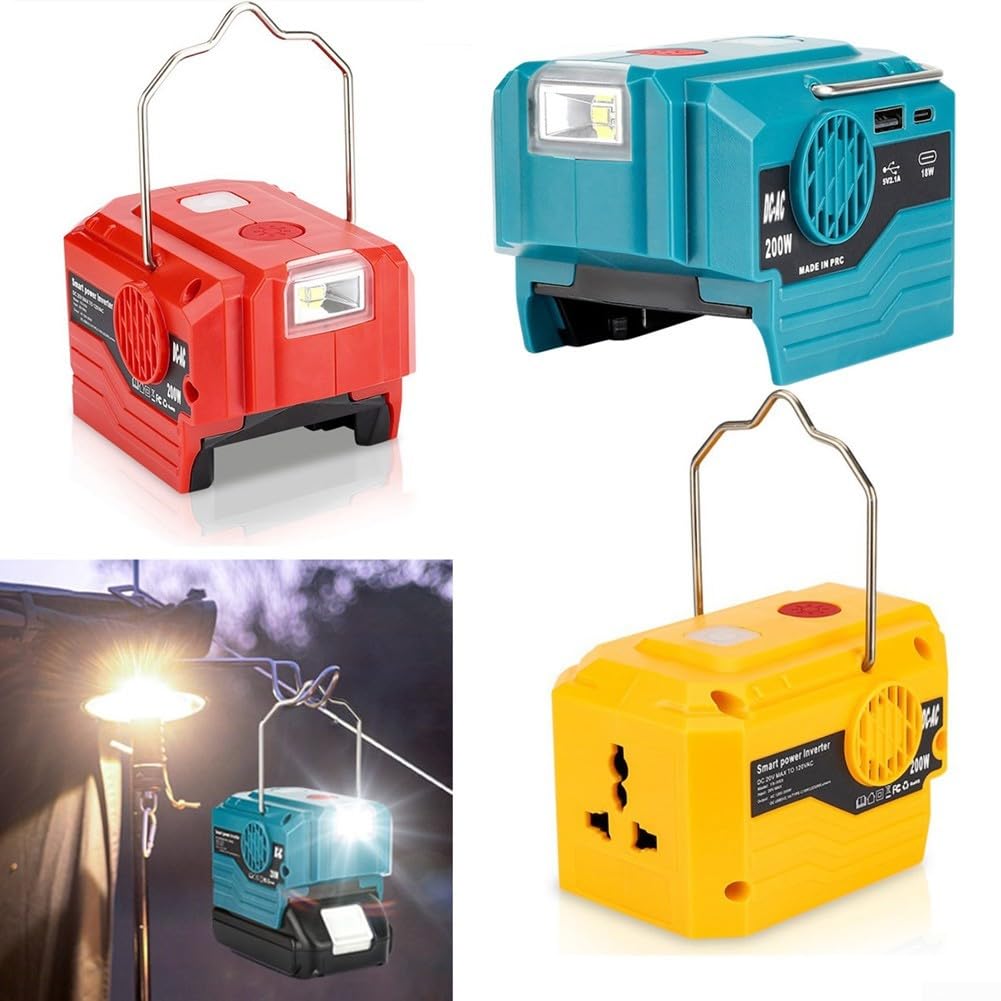 Generador inversor de potencia de 200 W para baterías Bosch de 18 V, fuente fiable de energía para actividades al aire libre (DW-220V)