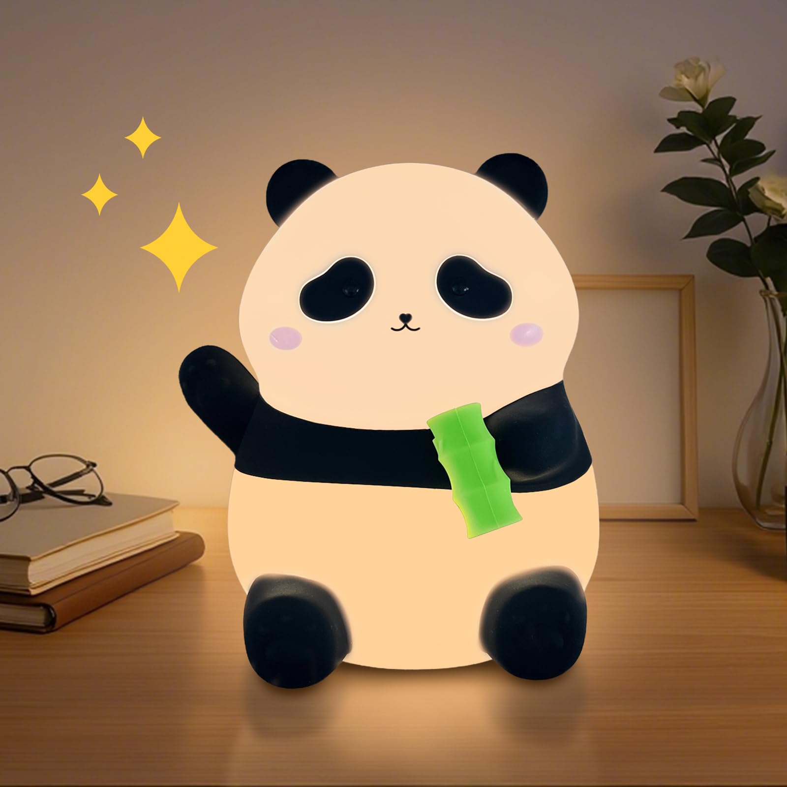 Nice Point Boys Panda Night Light For Kids, Cute Nursery Light, Squishy Animals Silicone Lamp Up For And Girls,Kawaii Led Nightlight For Toddler Bedroom And Kid Room Decor.