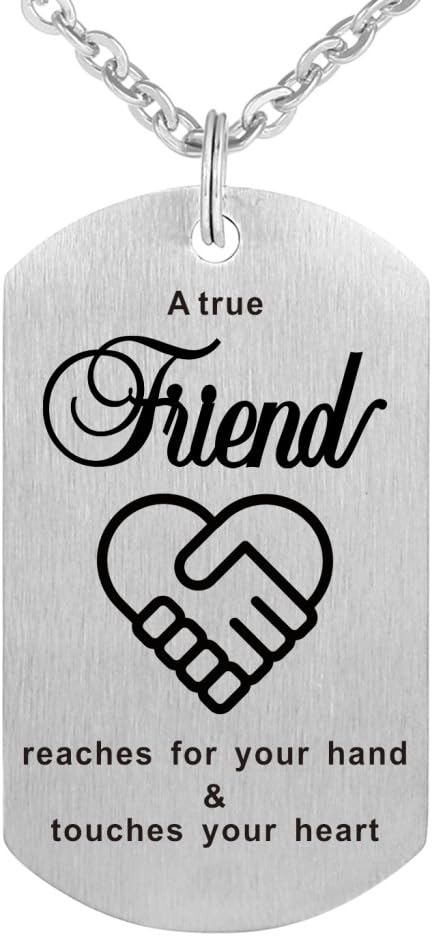 A True Friend Reaches for Your Hand and Touches Your Heart - Friendship Necklace